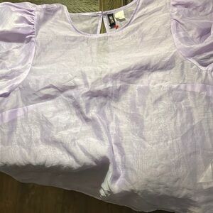 Lavender Puff Sleeve Women's Top